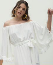 Cargar imagen en el visor de la galería, Vestido largo off shoulder blanco L
