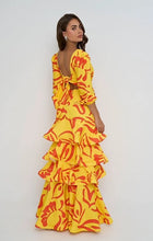 Cargar imagen en el visor de la galería, Vestido Pandereta amarillo y naranja S
