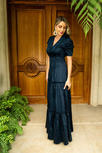 Vestido Salamanca azul oscuro con botones S