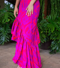 Cargar imagen en el visor de la galería, Vestido Tulipan rosado y lila con vuelos S
